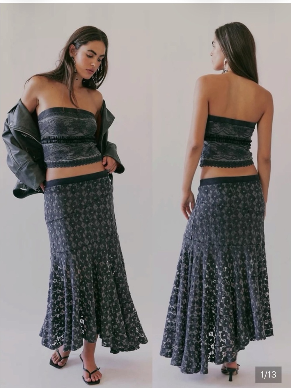 Free People Juniper Set tube top and midi skirt